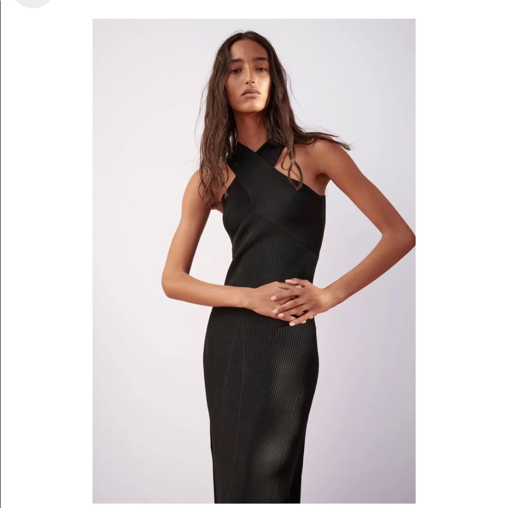 NWOT ZARA black knit maxi dress